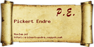 Pickert Endre névjegykártya
